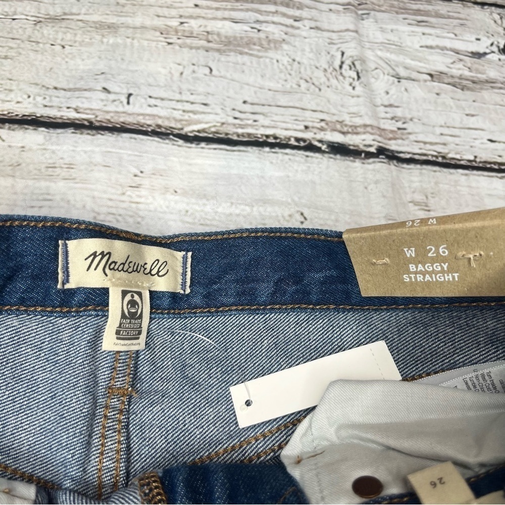 NWT Madewell Baggy Straight Jeans Size 26 - Picture 3 of 9